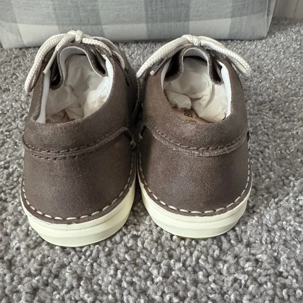 NWT Birkenstock Pasadena Brown Boat Shoes White Sole Size 7 Women Size 5 Men
